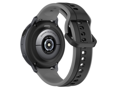 Correa de Silicona dos colores 20mm para Samsung Galaxy Watch Active2 44mm 40mm - negro/gris