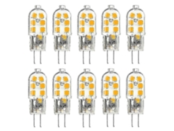Rebe-10 Piezas Bombillas Led G4 De Pino Maíz (ac/dc 12v: Luz Cálida 3000k)