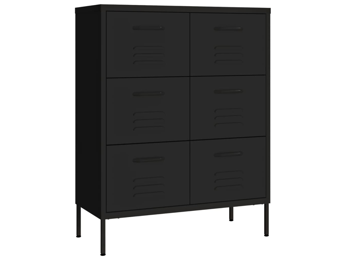 Armario de acero con cajones 80x35x101,5 cm Negro MAISON EXCLUSIVE