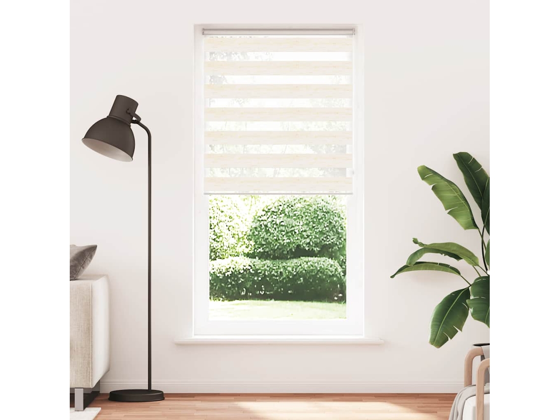 Maison Exclusive - Estor Cebra Beige Mármol Tejido Ancho 105,9 Cm Poliéster