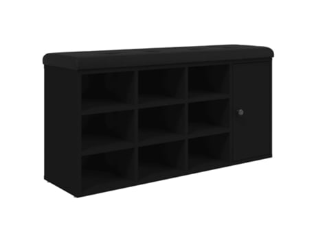 Banco zapatero madera de ingeniería VIDAXL negro (102x32x50 cm)