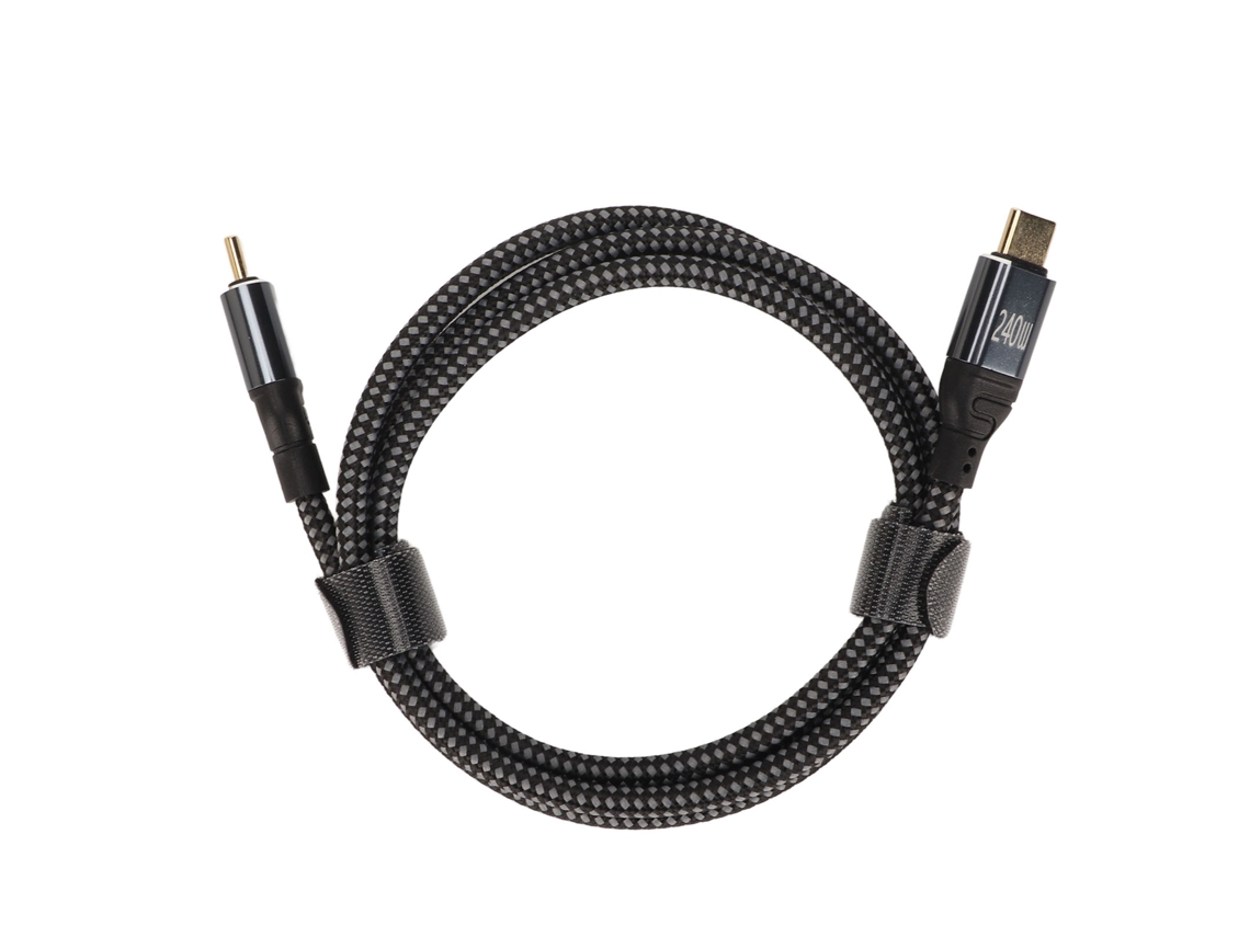 Cabo Usb C Para Usb C Pd240w Carregamento Rápido 480mbps Nylon 100cm Compatível Com Laptops Tablets Celulares