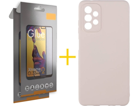 Kit Funda + Protector de Pantalla Samsung A32 5G SKYHE Cristal Templado 5253 Rosa
