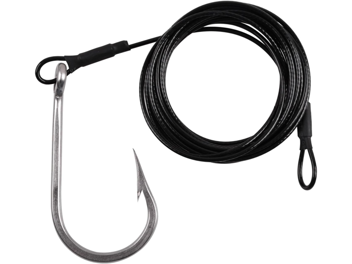 Juego De 6 Anzuelos Pesca, Anzuelo Para Atún Y Tiburón, Acero Inoxidable, Grande Cebo, Líder Cable Nailon R...