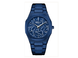 Reloj De Cuarzo Para Hombre (azul) Con Hojas En Relieve.