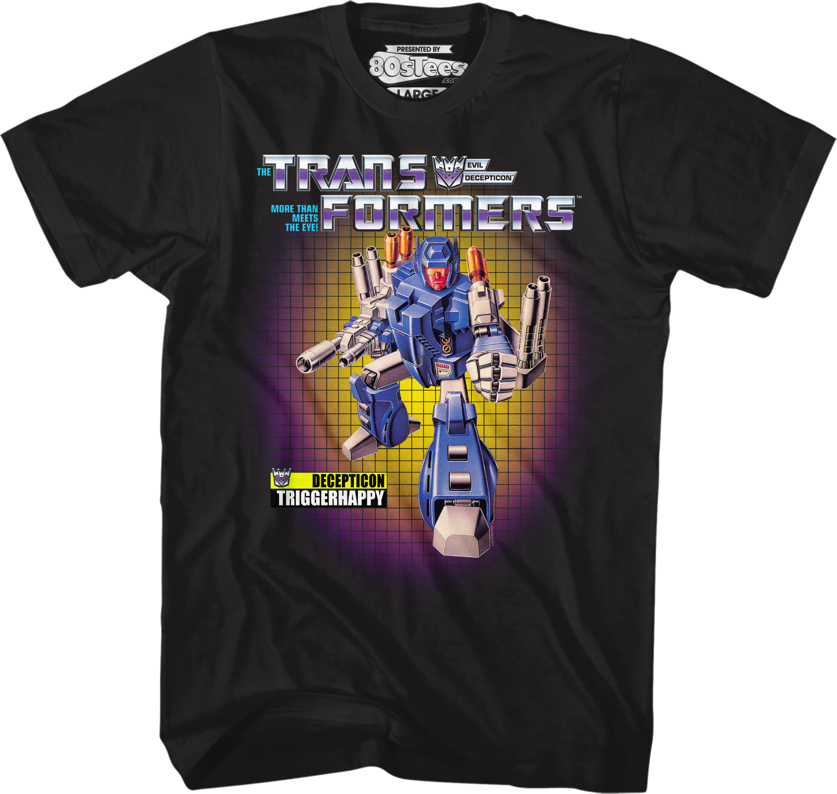 Camisetas Unisex DEEPSTONE Box Art Triggerhappy Transformers Negro (S)