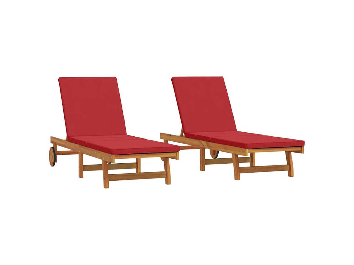 Maison Exclusive - Tumbona 2-persona 2 Pcs Marrón Madera De Acacia Sólida