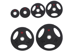Conjunto de Discos de Goma de 105Kg con 3 Asas de 50Mm Profesional FITNESS TECH