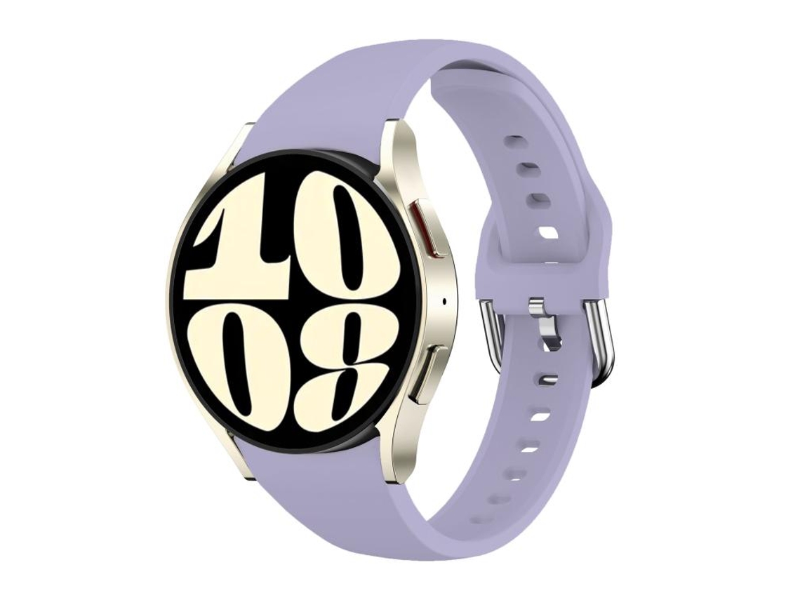 Bracelete Para Samsung Galaxy Watch Fe / 7 / 6 / 5 / 4 - Silicone Fino - Roxo Escuro