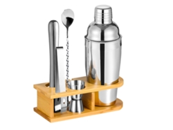 Juego de coctelería doméstica de acero inoxidable de 5 piezas con soporte de almacenamiento, utensilios de coctelería premium DIGITALLAB (750 ml)
