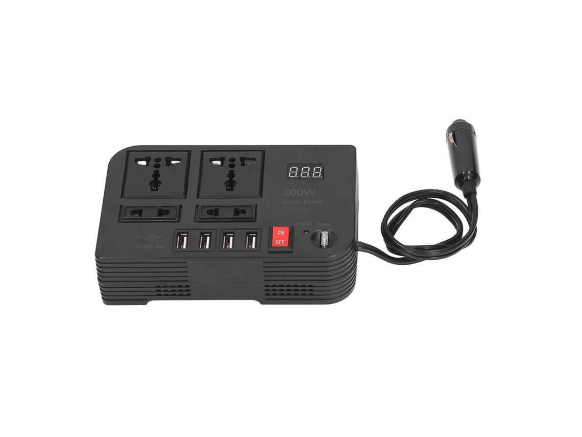 Inversor De Onda Sinusoidal Modificada Lcd 300w Dc12v A Ac220v Convertidor De Potencia Multifuncional Para Automóvil