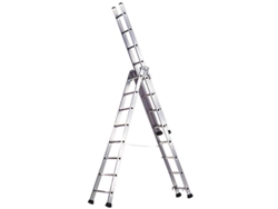 Escalera aluminio industrial pronor 3 tramos.10+10+10 peldaños
