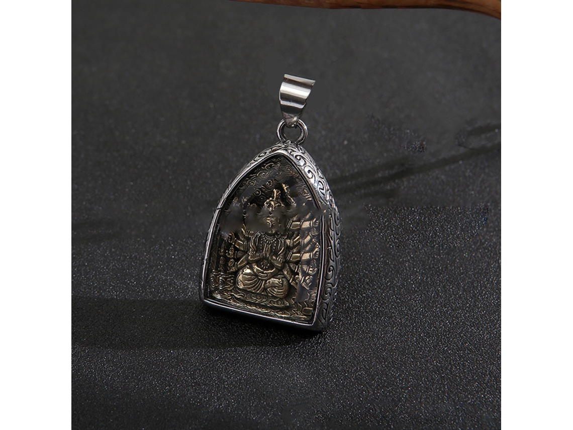 Colgante De Buda De Estilo Étnico, Acero Inoxidable, Collar Amuleto, Bodhisattva, Práctico Y Hermoso.