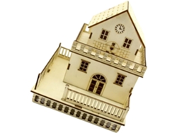 Precioso modelo pequeño de madera para decoración con iluminación, ideal para oficina o dormitorio. Miniatura sencilla GOKOCO