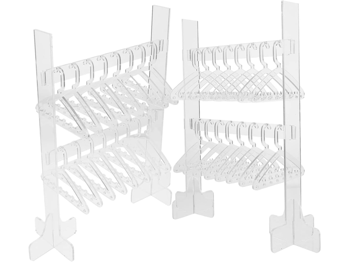 Soporte Expositor De Joyería De Doble Nivel De Acrílico Transparente