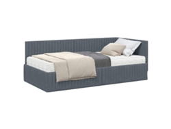 Maison Exclusive - Estructura De Cama Esquina Con Colchón 2 Pcs Gris Terciopelo
