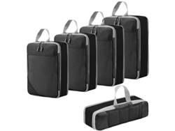 Juego De Organización De Clasificación De Ropa De 5 Piezas, Cubos De Embalaje De Compresión Para Viajes Que Ahorran Espacio CHRUI Black