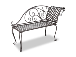 Chaise longue de jardín de 128 cm en acero marrón antiguo Dkd Home Decor