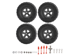4 Neumáticos Y Llantas Rc Para Traxxas Slash 1/10 Scale Short Course Truck Rc Car - Negro