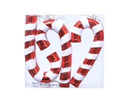 Adornos navideños, colgantes pequeños, bastones de caramelo, regalos navideños grandes Yunzii (6 unidades)