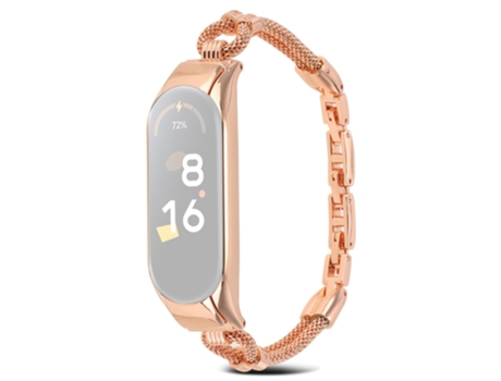 Correa de metal con delicada cadena de cobre para Xiaomi Mi Band 5/6 - oro rosa