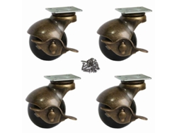 Ruedas Giratorias Antiguas De Muebles Linjou, Ruedas De Bola De Poliuretano Con Placa, Para Muebles Ligeros