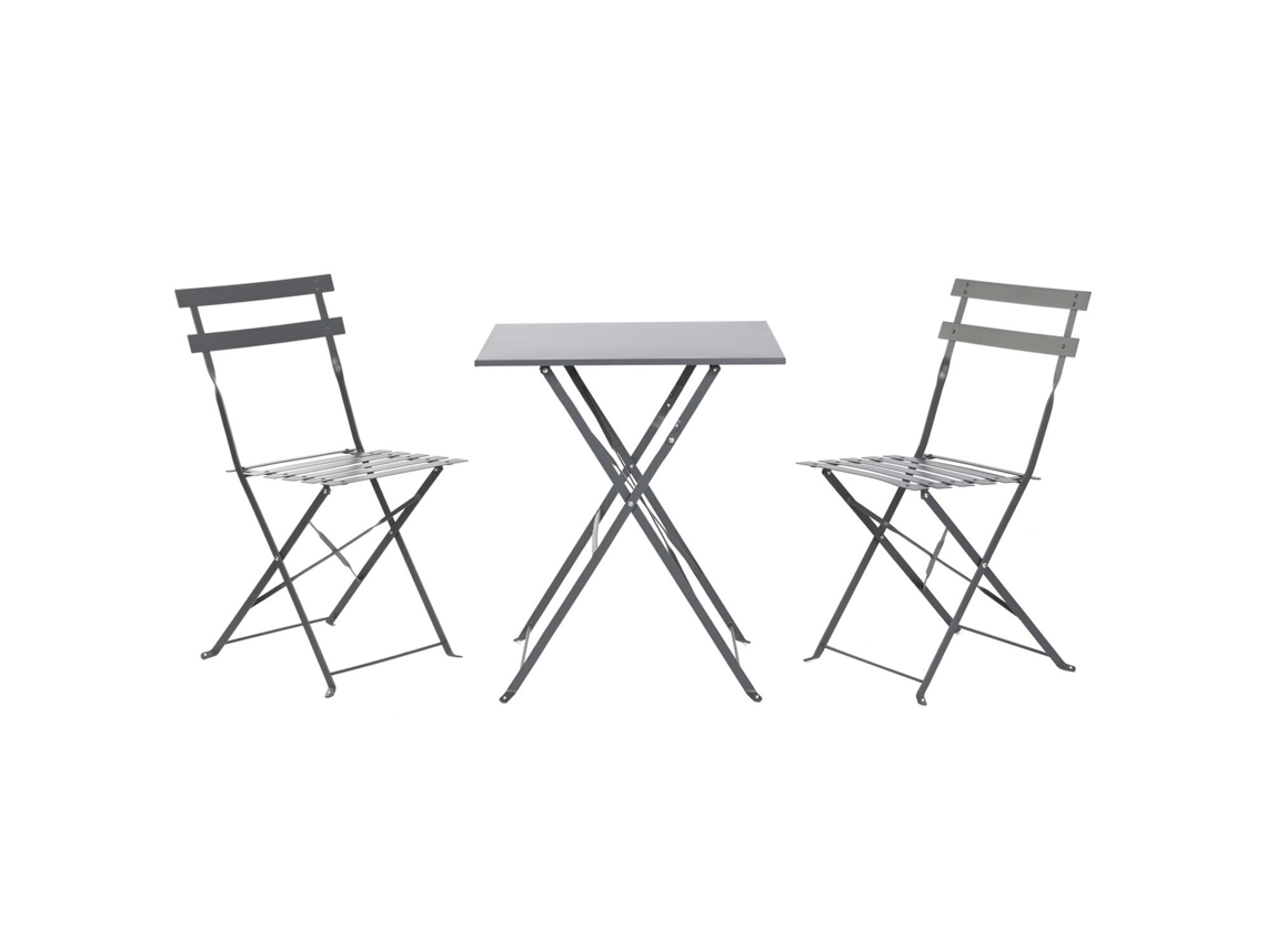 Set 3 Mesa Metal Gris 60x60x71cm