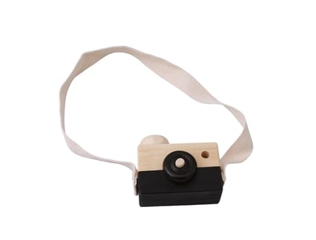 Mini Lindo Juguete de Cámara Natural Seguro Para Madera Negro-366