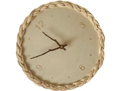 Reloj De Pared Silencioso De Estilo Pastoral, Redondo, De Ratán Tejido, Para El Hogar.