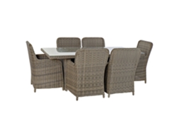 Set 7 Mesa Comedor Ratán Sintetico 5 Mm 200x100x75cm