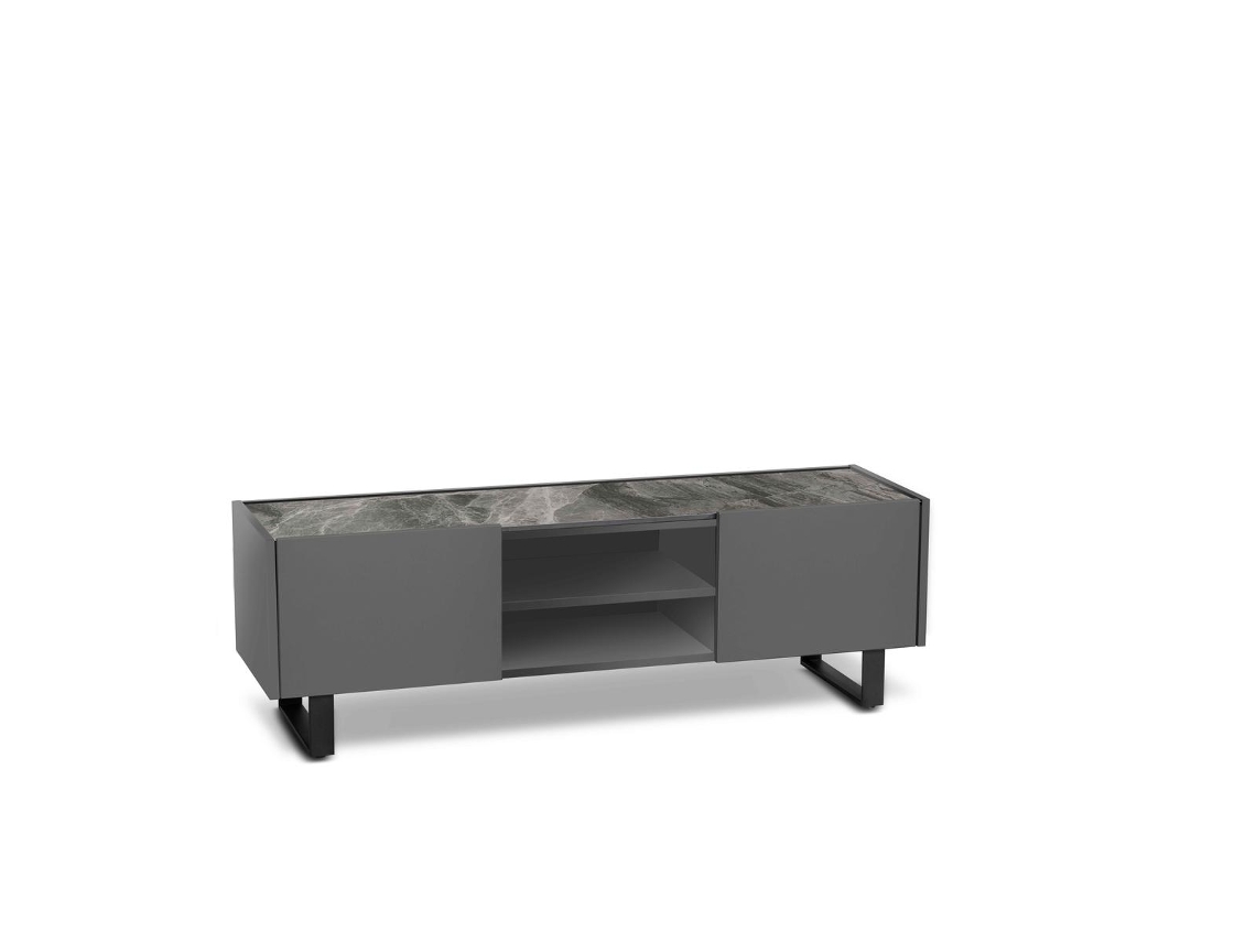 Pegaso - Mueble TV (140 x 40 x H 45 cm) de cerámica gris oscuro STONES