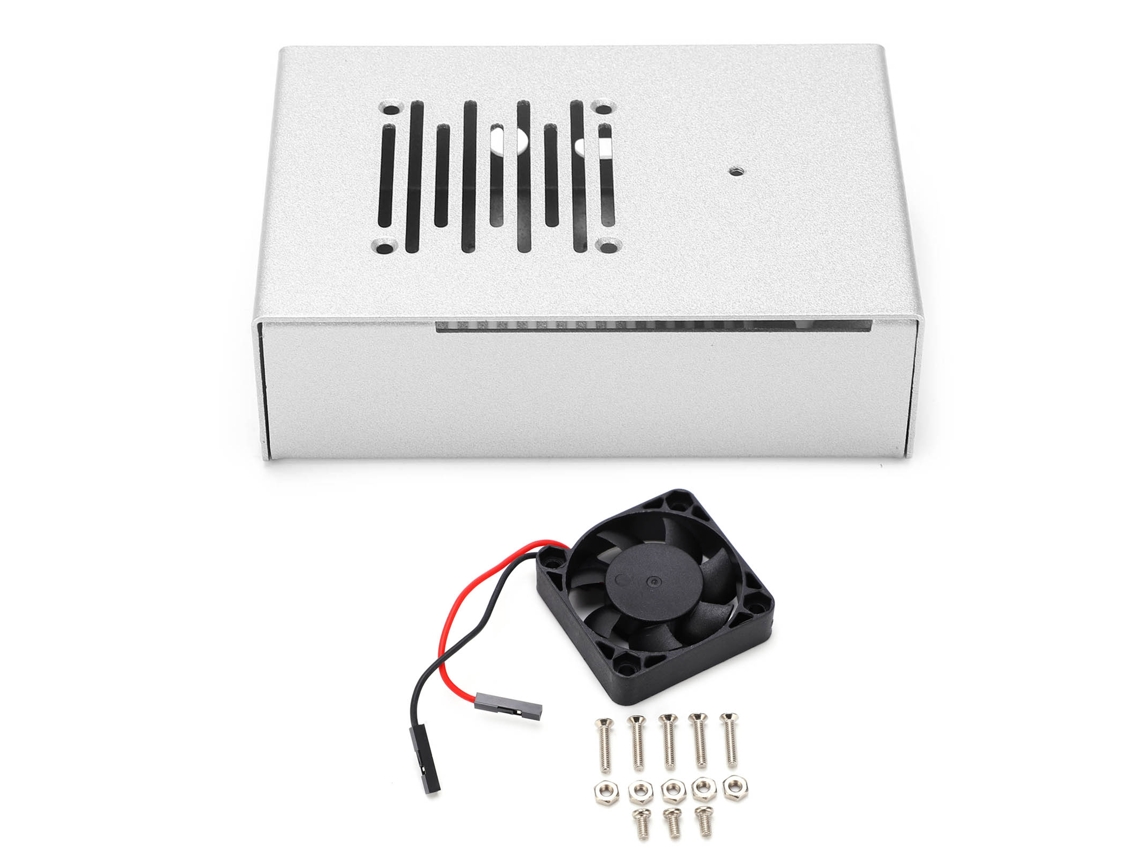 Ventilador De Refrigeración Para Carcasa De Aleación De Aluminio Para Raspberry Pi 4b (plateado)