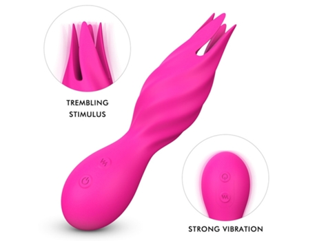 Vibrador de masaje de doble cabezal de 9 frecuencias para mujer (Rojo rosa) YIZHOOD