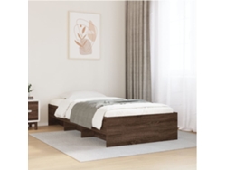 Estructura De Cama Sin Colchón Madera Marrón Roble 100x200 Cm