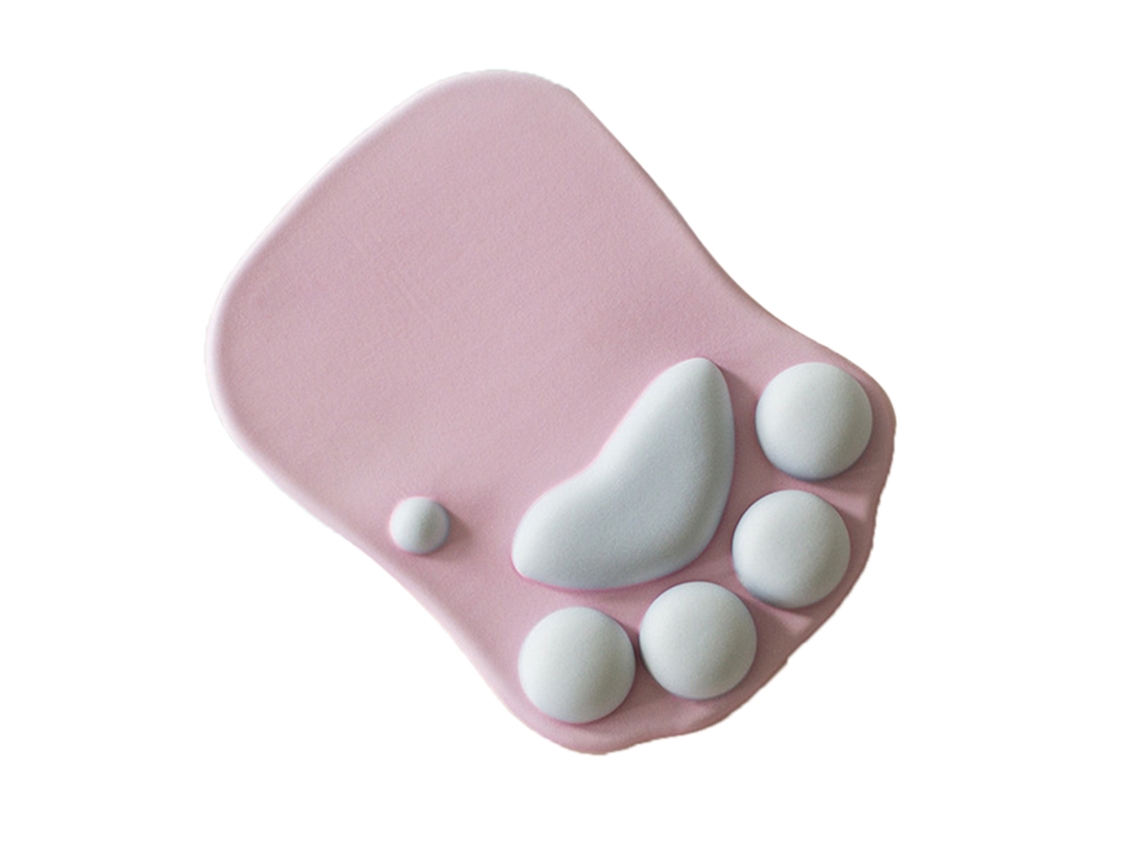 Almohadilla De Ratón Con Apoyo De Muñeca De Patita De Gato Animado Antideslizante Ergonómica Para Oficina En Casa