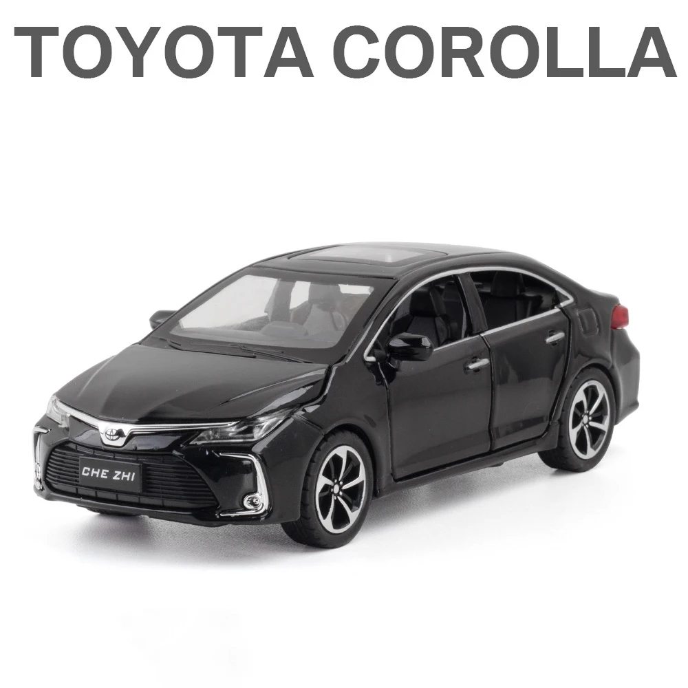 (negro) Coche De Juguete Híbrido De Aleación A Escala 1:32 Con Efectos De Sonido Y Luz.