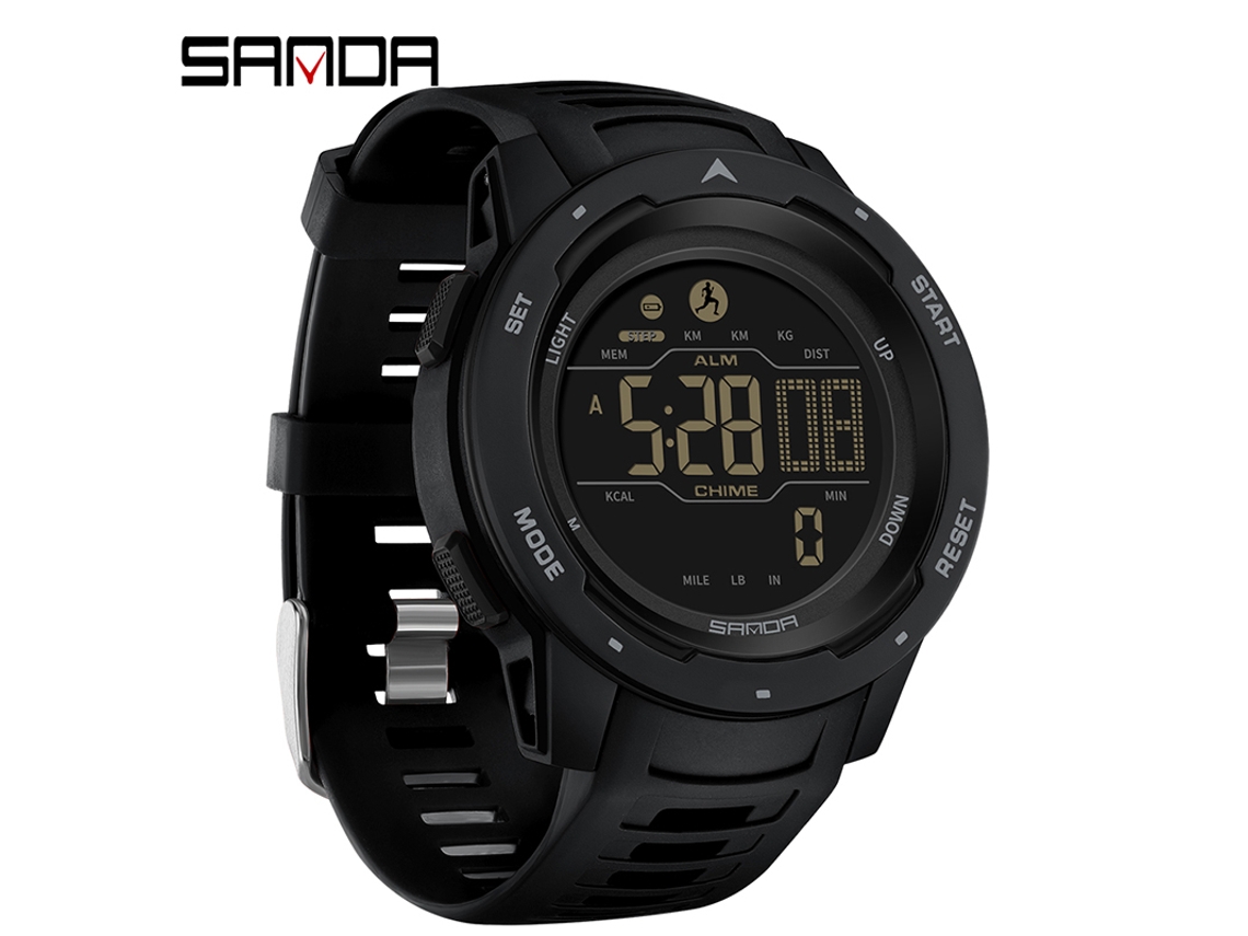 Contador de calorías, podómetro, despertador, reloj impermeable, reloj deportivo militar multifuncional, reloj para hombre