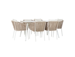 Set 7 Mesa Comedor Aluminio 6 Sillas Con 160x90x75cm