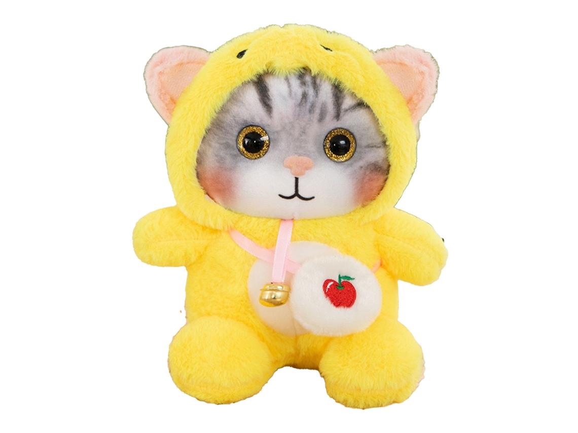 Lindo Y Suave Peluche De Gato Amarillo Con Cascabel - Regalo De Cumpleaños Para Niños