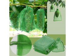Bolsas de Proteção para Frutas, Malha Anti pássaros e Insetos, Reutilizáveis para Uvas, Morangos e Jardim 20x30 Cm 100 Peças Verde Escuro