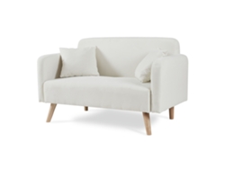 Sofá de 2 plazas Midt con acabado en madera de pana, 132 x 70 x 81 cm, beige, [EN.CASA]