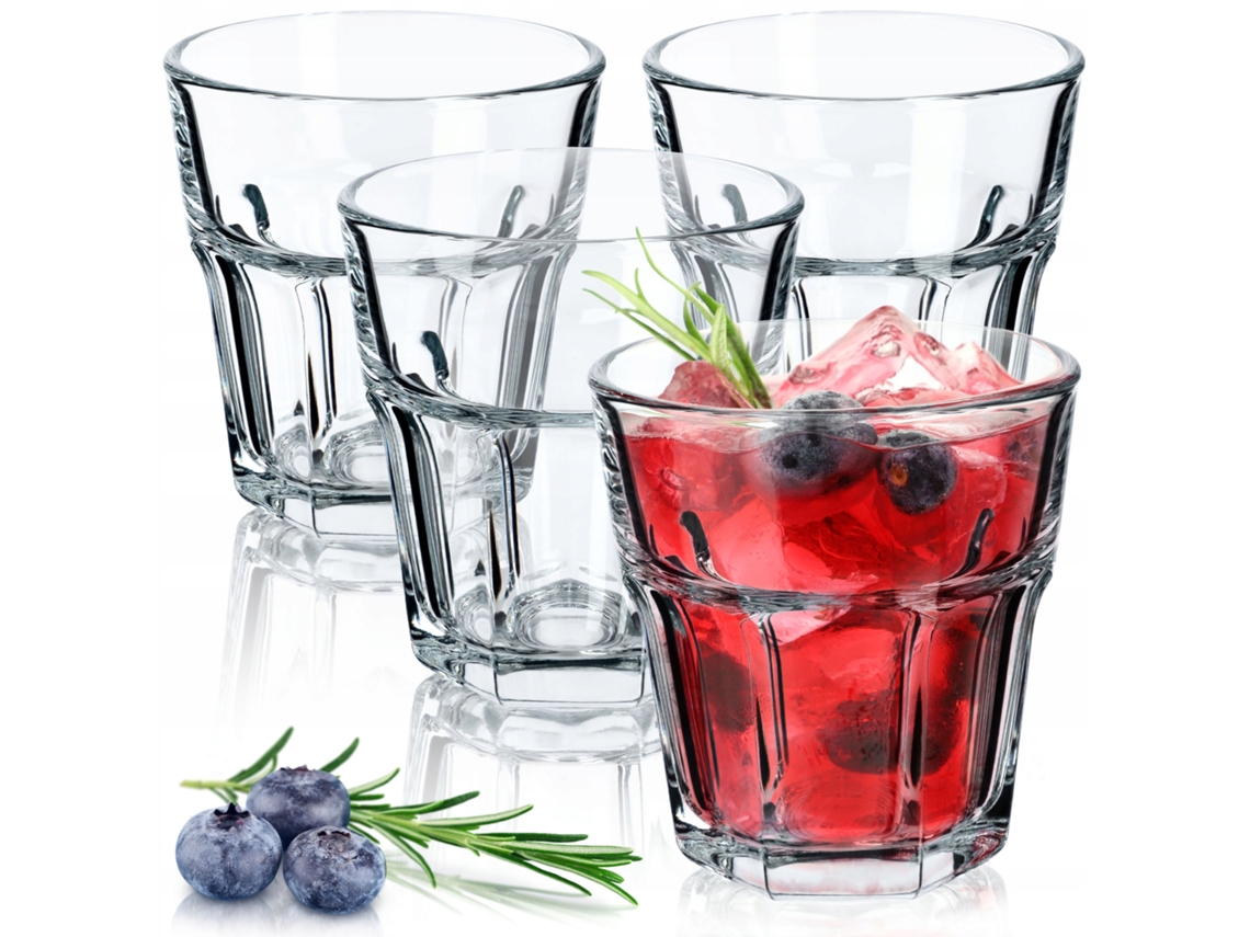 Vasos para whisky y zumo, juego de 4 vasos, 230 ml Kadax