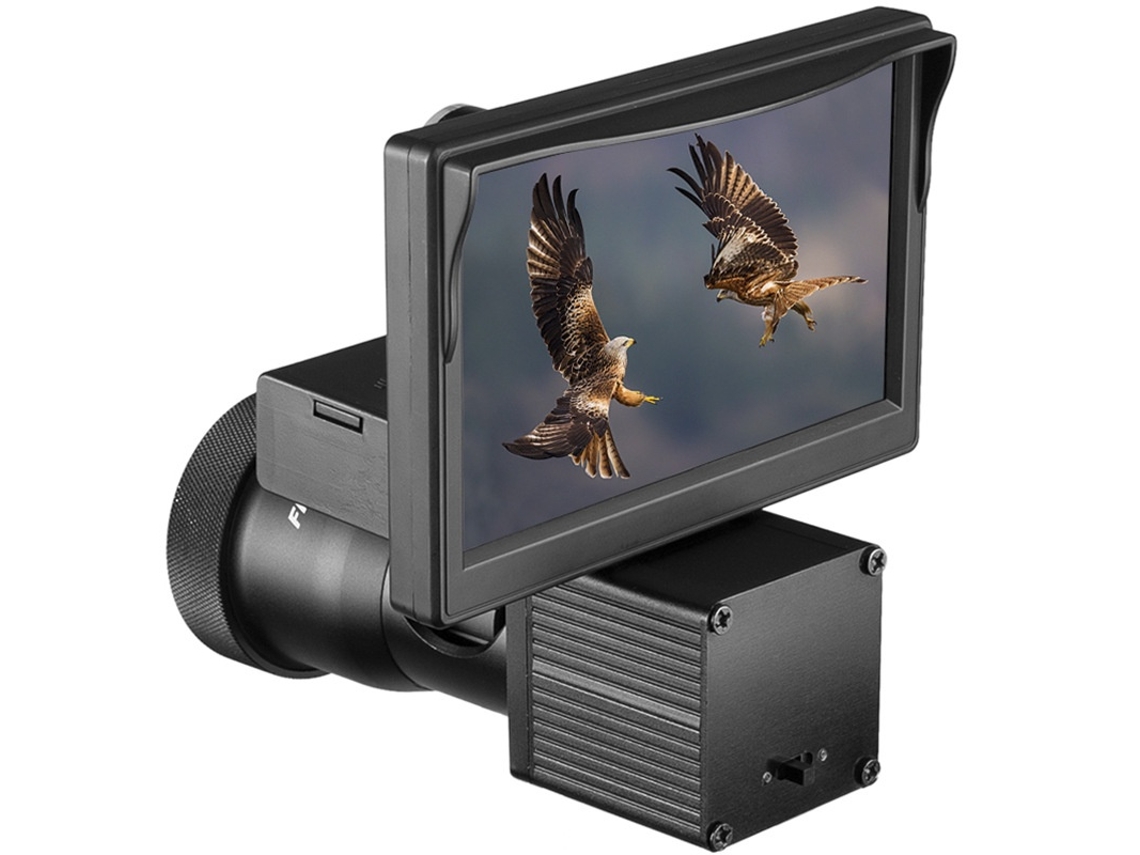 Telescopio de visión nocturna con pantalla de 5 pulgadas, cámara de video HD de 1080p e iluminador infrarrojo Chronus (negro)