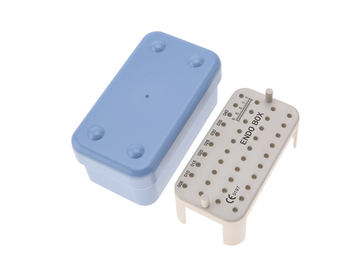 Caja De Desinfección Autoclavable Con 40 Orificios Para Limas De Endodoncia (azul)