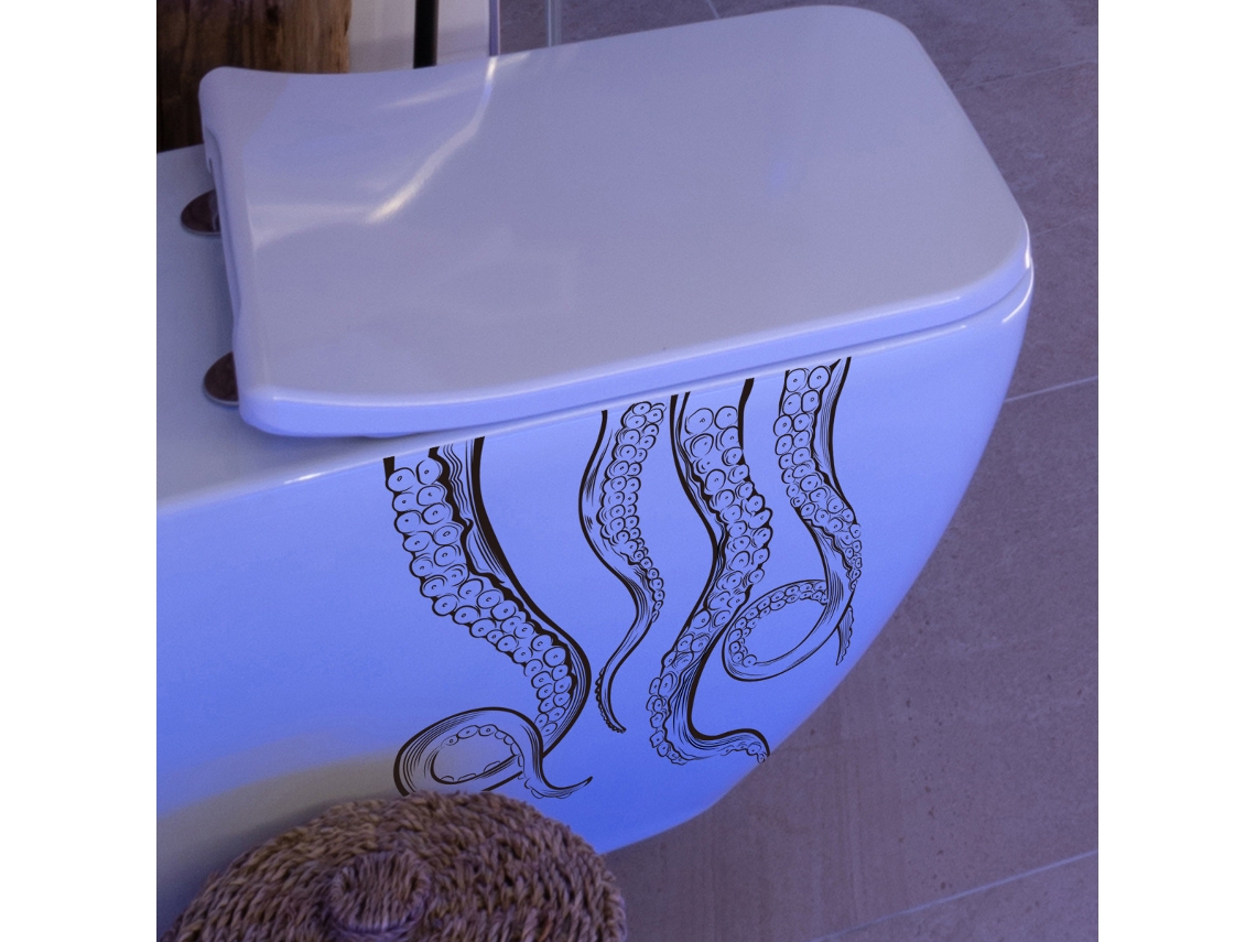 Adhesivo de pulpo para asiento de inodoro, Kraken marino para baño RNEMITERY