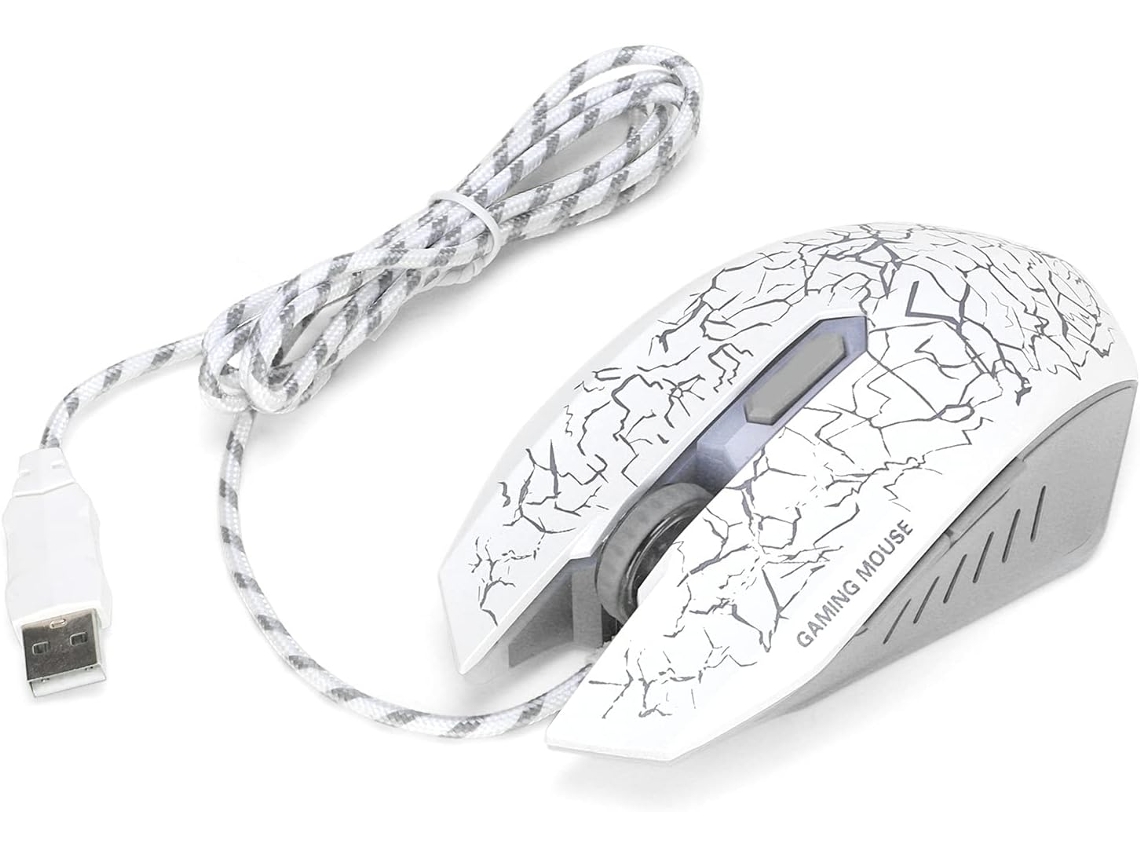 Auriculares Ergonómicos Para Juegos Con Cable Usb, Controlador Óptico Rgb De 3200 Dpi Para Accesorios De Pc De Escritorio (blanco)