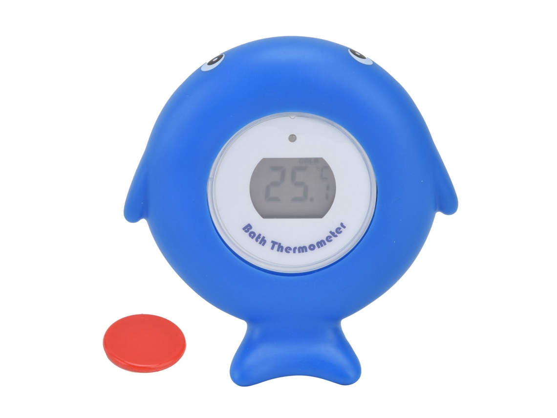 Termómetro electrónico LCD en forma de pez para baño de bebé, bañera y piscina