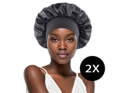Juego de 2 gorros de poliéster negro para el cabello, ideales para ducharse, dormir y para usar en spas, de MISSCA.