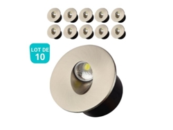 Conjunto de 10 paredes LED LED Mat Round Chrome 3W 4000K HOROZ ELECTRIC