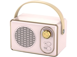 1 unidad de altavoz Bluetooth retro con sonido mini estéreo portátil para viajes, rosa, SFUSHOS